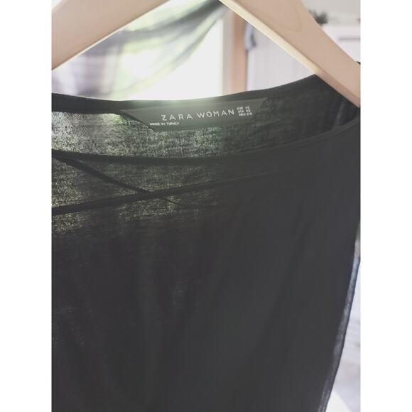 EUC Zara Overlay Sheer Black Midi Dress - XS - Picture 14 of 15